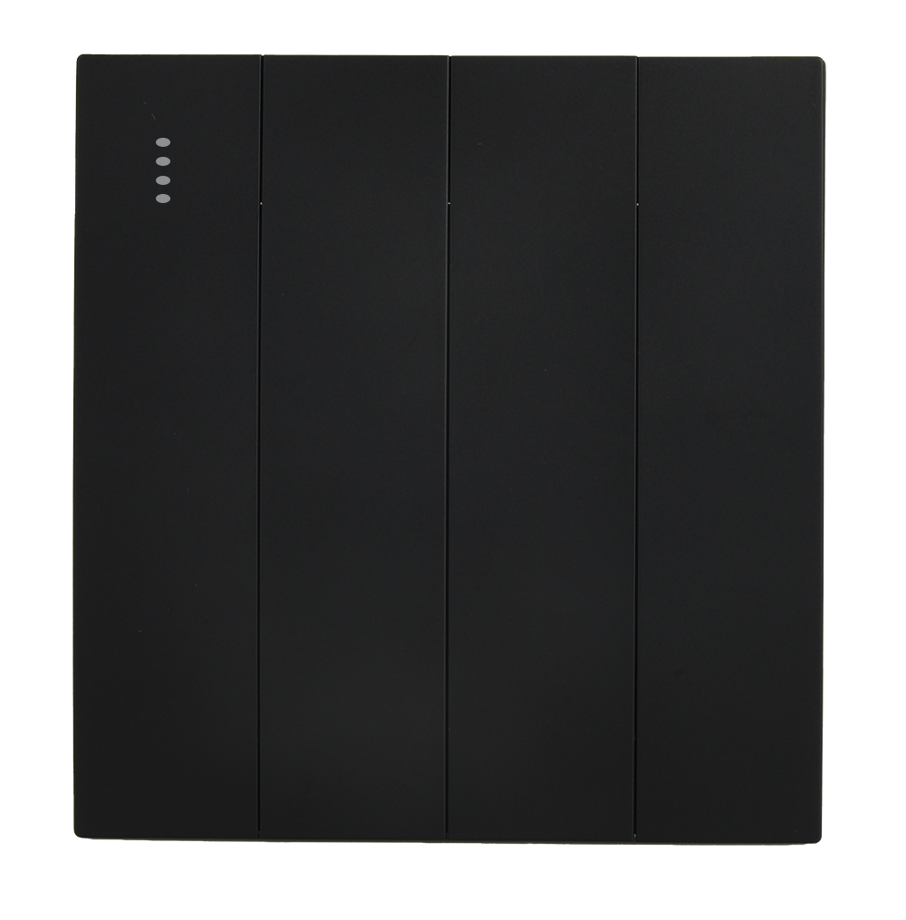 VIRAGO 4Gang 2Way Switch with Indicator Black