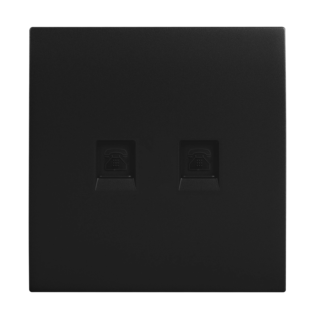 VIRAGO 2Gang Telephone Outlet Black