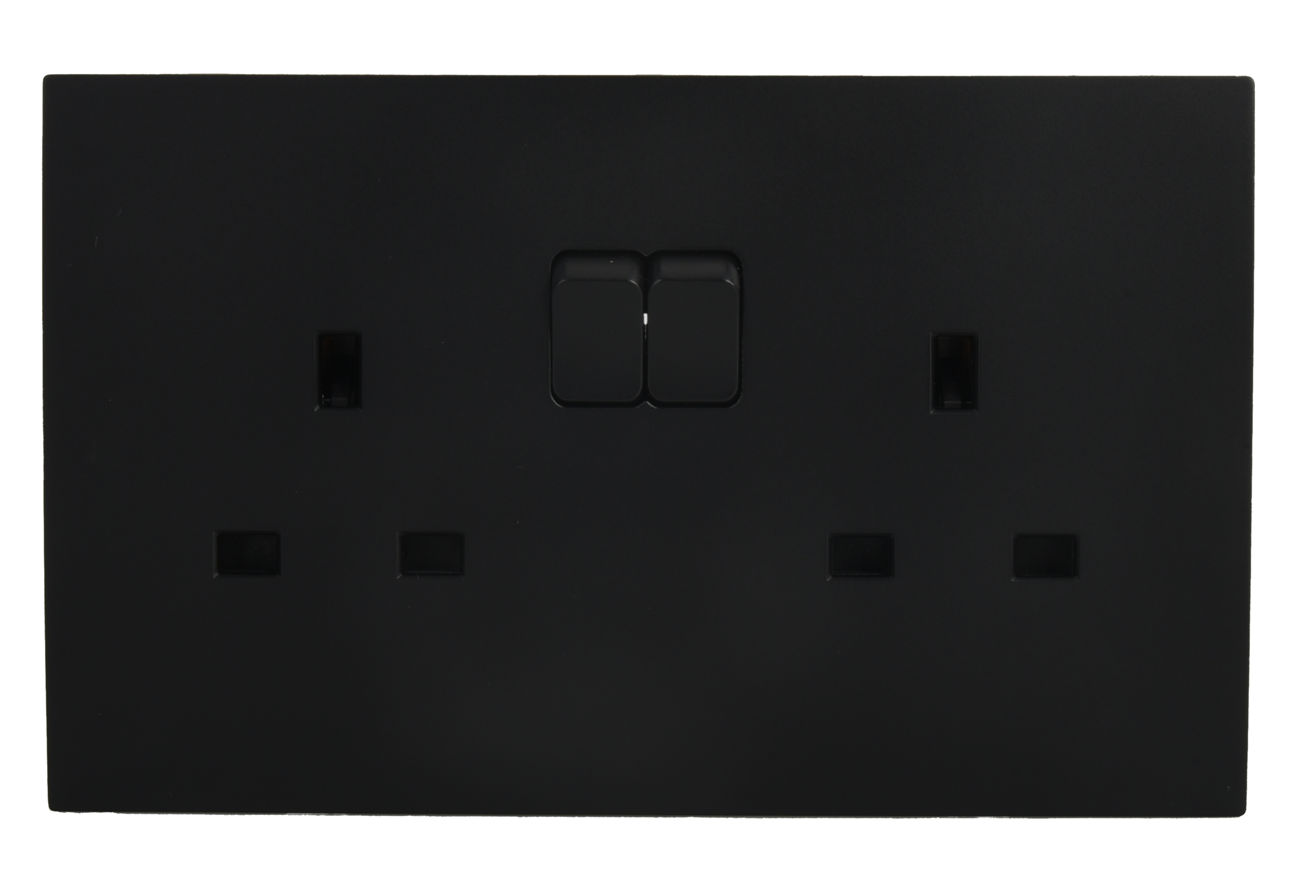 VIRAGO 13Amp. Twin 1Pole Switched Socket Outlet without Indicator Black