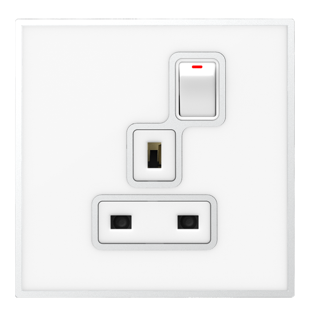 YULE 13Amp. Single Switched Socket Outlet White