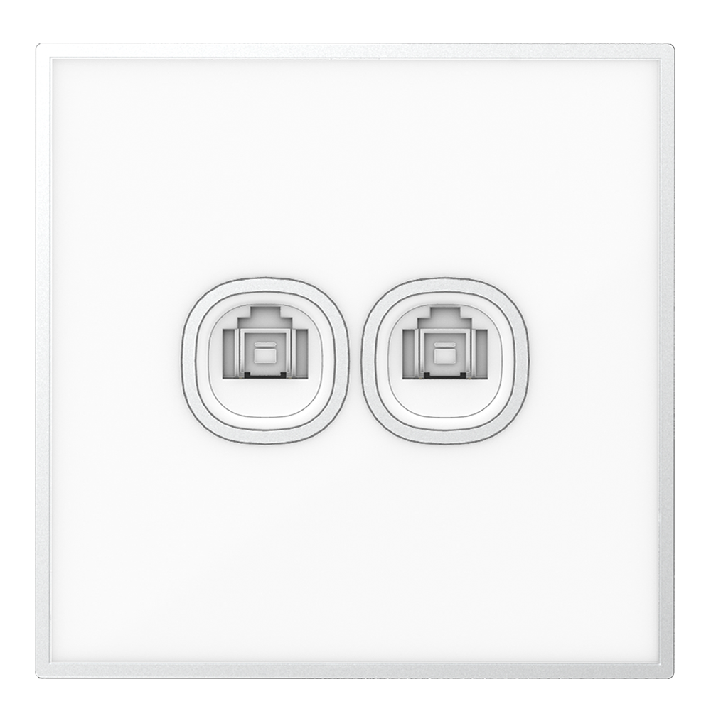 YULE 2Gang 8Wire 8Contact Telephone/Data Outlet White