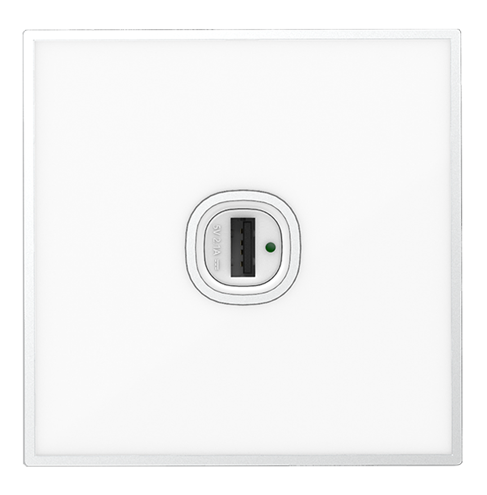YULE 2.1Amp. 1Gang Type-A USB Charger Outlet White