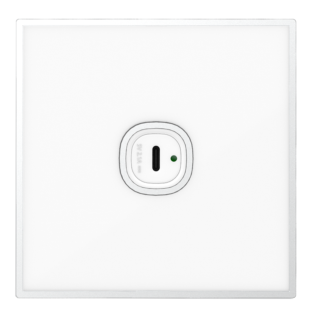 YULE 2.1Amp. 1Gang Type-C USB Charger Outlet White
