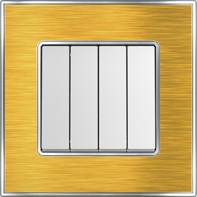 YULE 16Amp. 4Gang 1Way Switch Gold