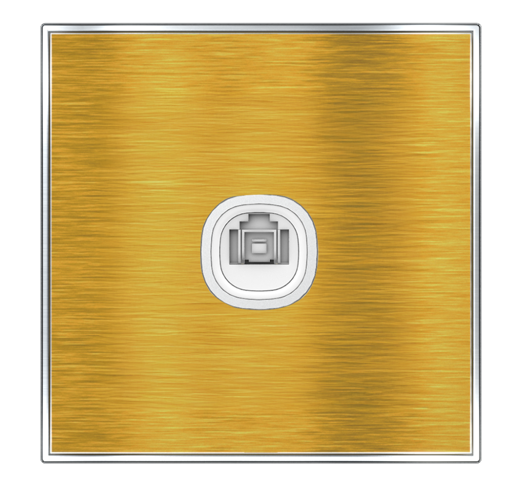 YULE 1Gang 8Wire 8Contact Telephone/Data Outlet Gold