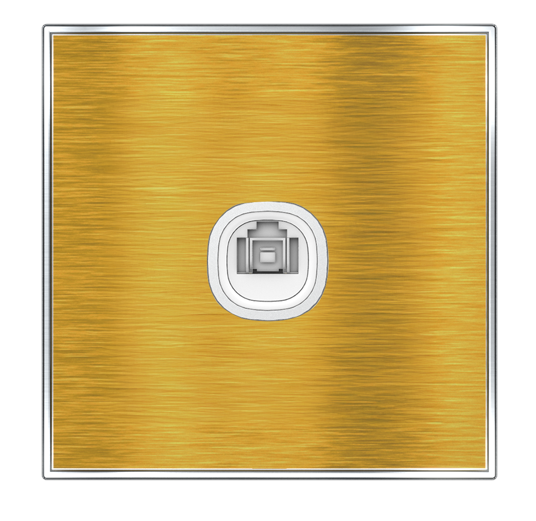 YULE 1Gang 8Wire 8Contact Telephone/Data Outlet Gold