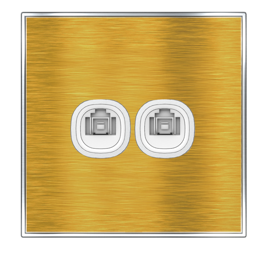 YULE 2Gang 8Wire 8Contact Telephone/Data Outlet Gold