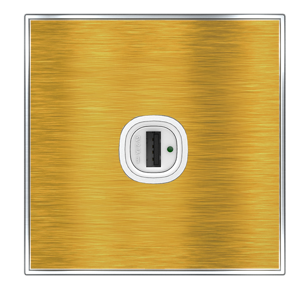 YULE 2.1Amp. 1Gang Type-A USB Charger Outlet Gold