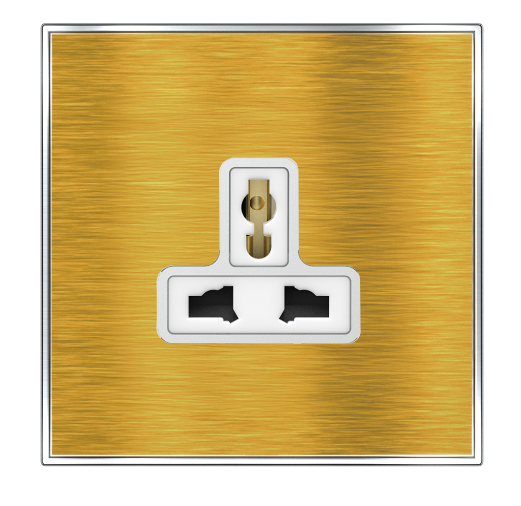 YULE 13Amp. Single Multi Un-Switched Socket Outlet Gold