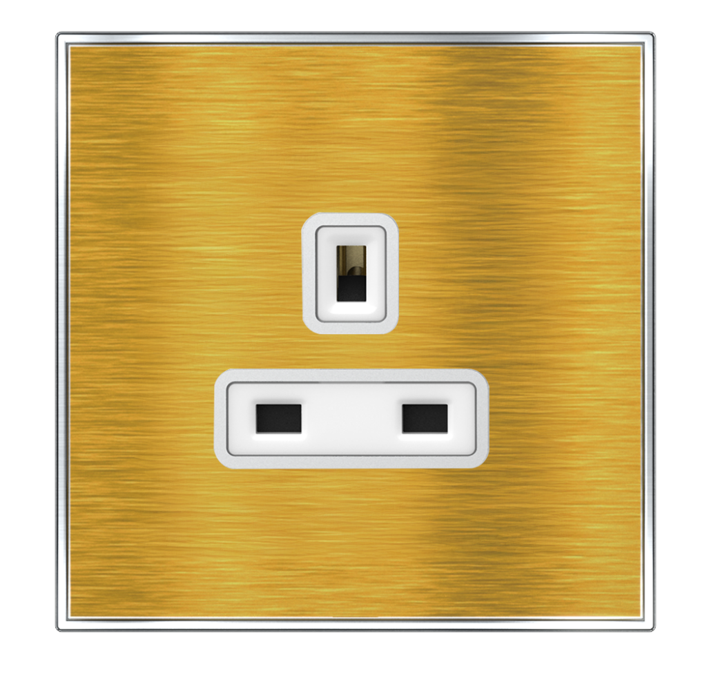 YULE 13Amp. Single Un-Switched Socket Outlet Gold