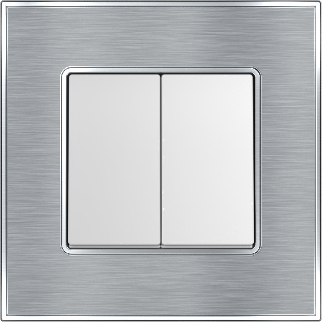 YULE 16Amp. 2Gang 1Way Switch Silver