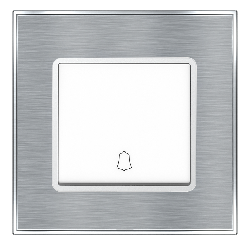 YULE 16Amp. 1Gang 1Way  Bell Press Switch Silver