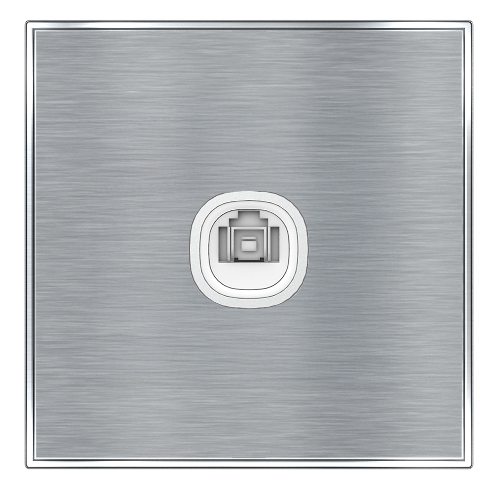 YULE 1Gang 8Wire 8Contact Telephone/Data Outlet Silver