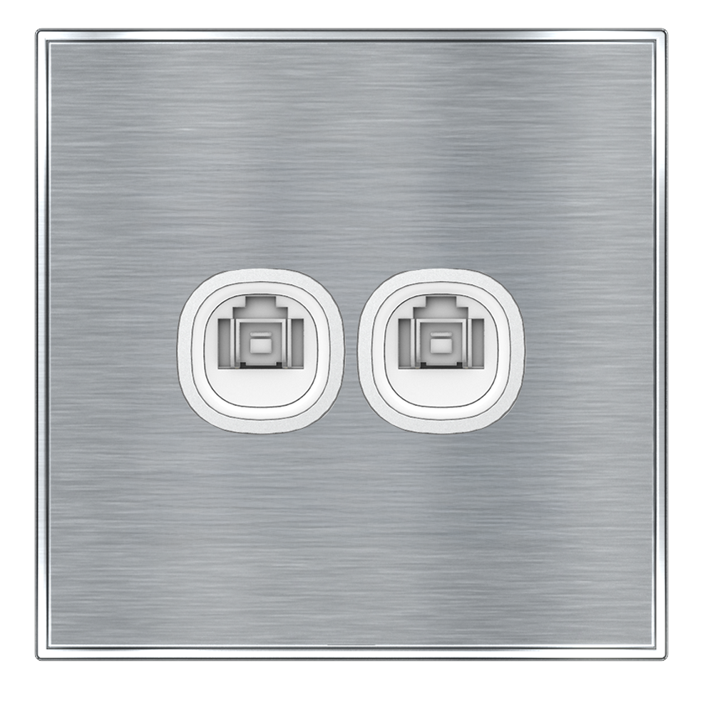 YULE 2Gang 8Wire 8Contact Telephone/Data Outlet Silver