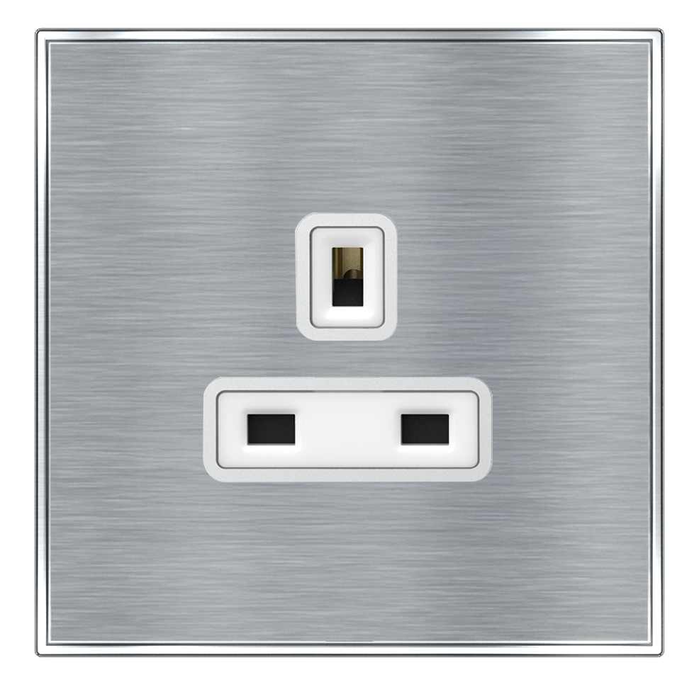 YULE 13Amp. Single Un-Switched Socket Outlet Silver
