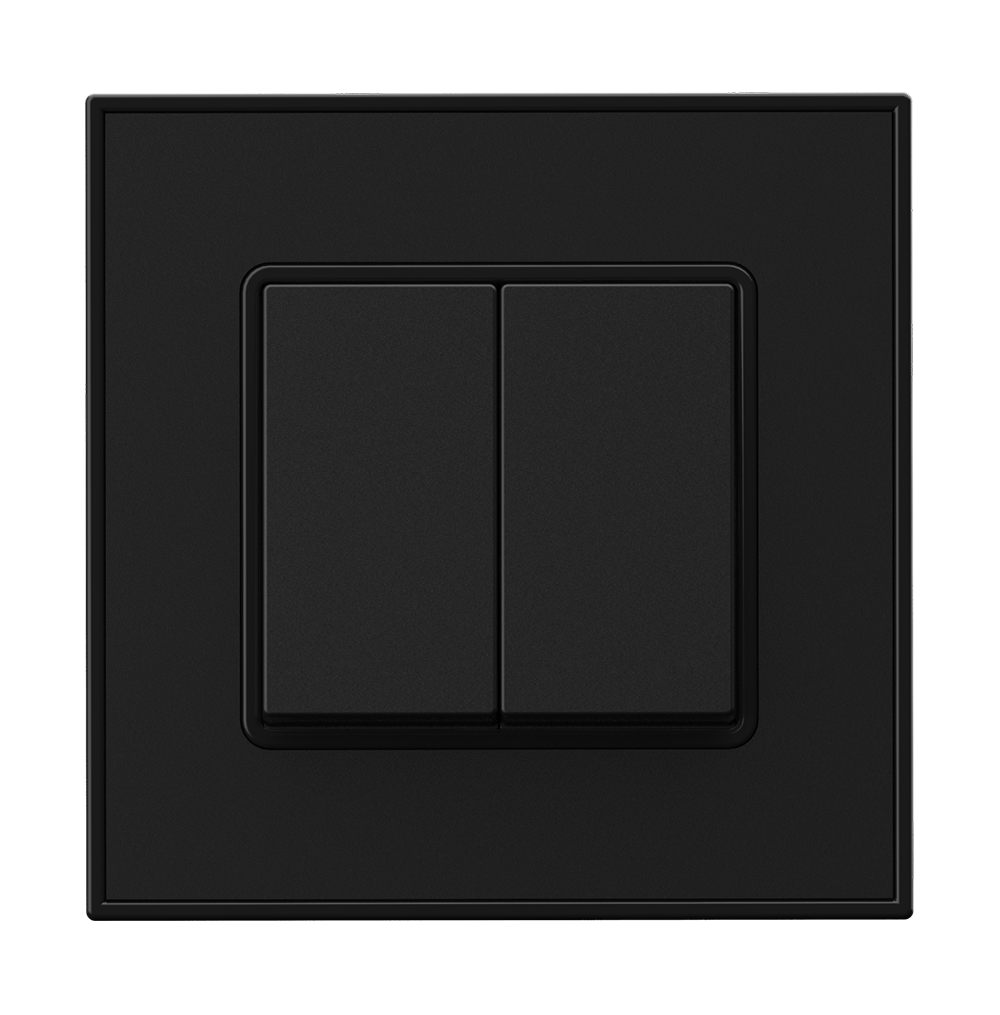 YULE 16Amp. 2Gang 1Way Switch Black