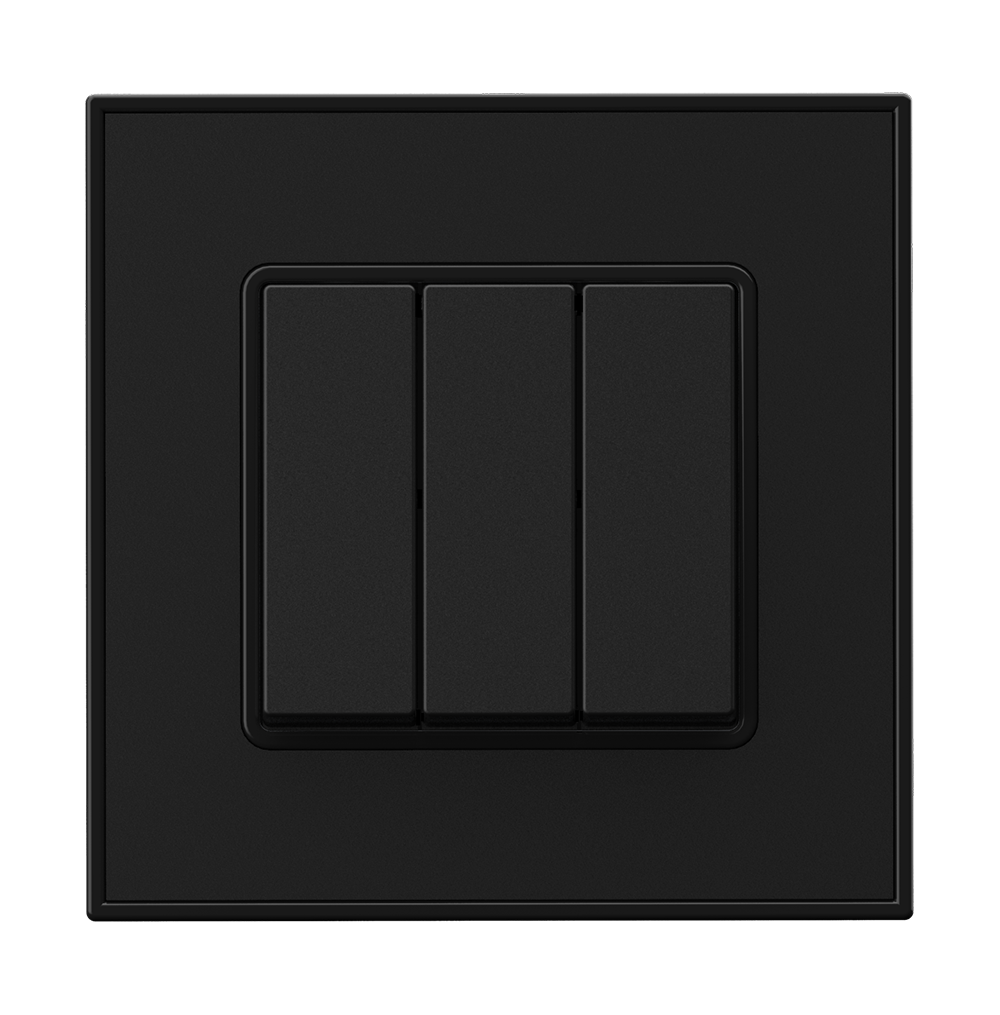 YULE 16Amp. 3Gang 1Way Switch Black