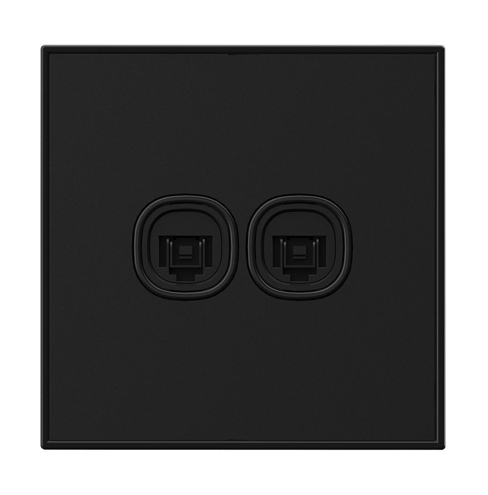 YULE 2Gang 8Wire 8Contact Telephone/Data Outlet Black