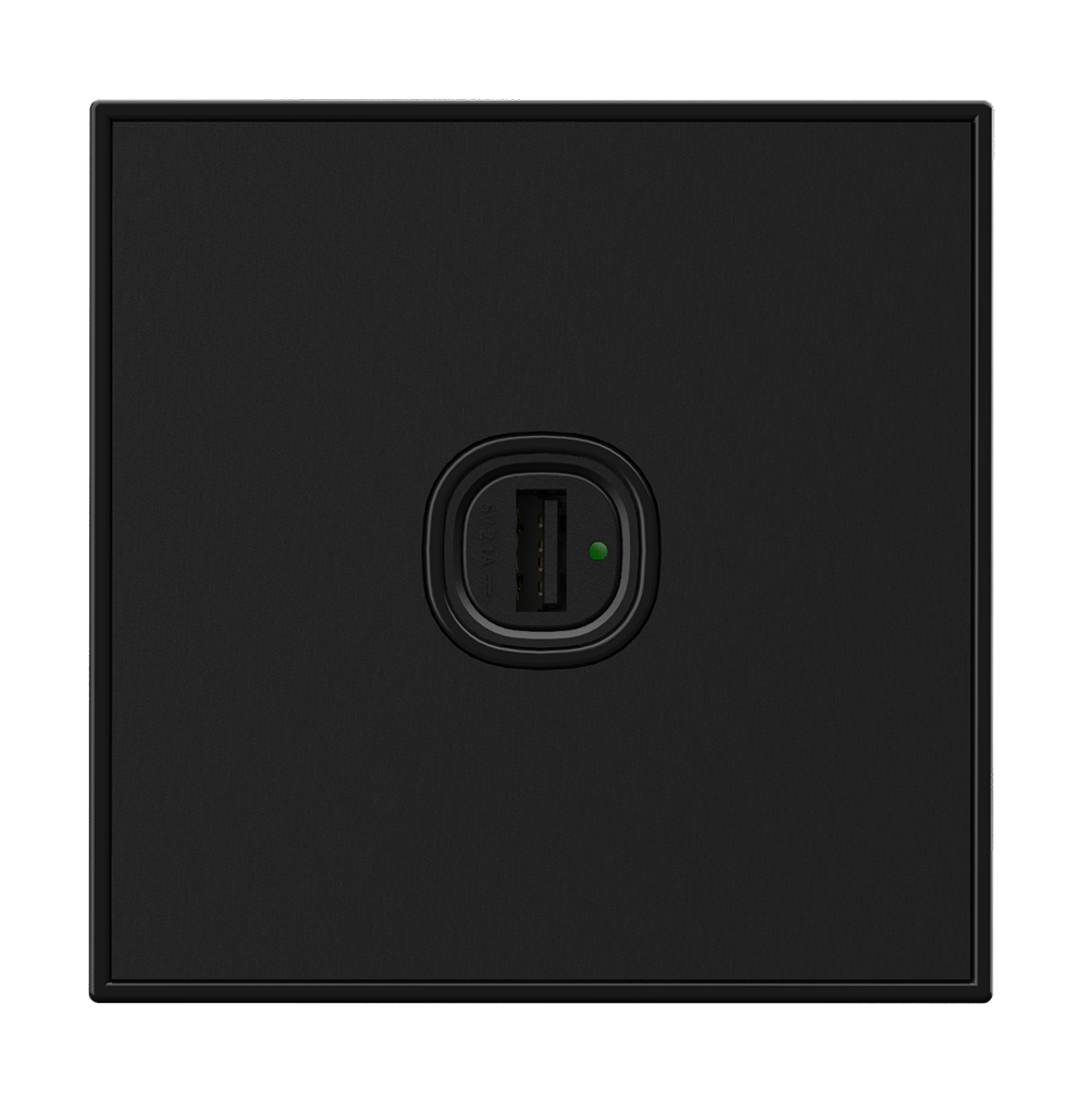 YULE 2.1Amp. 1Gang Type-A USB Charger Outlet Black