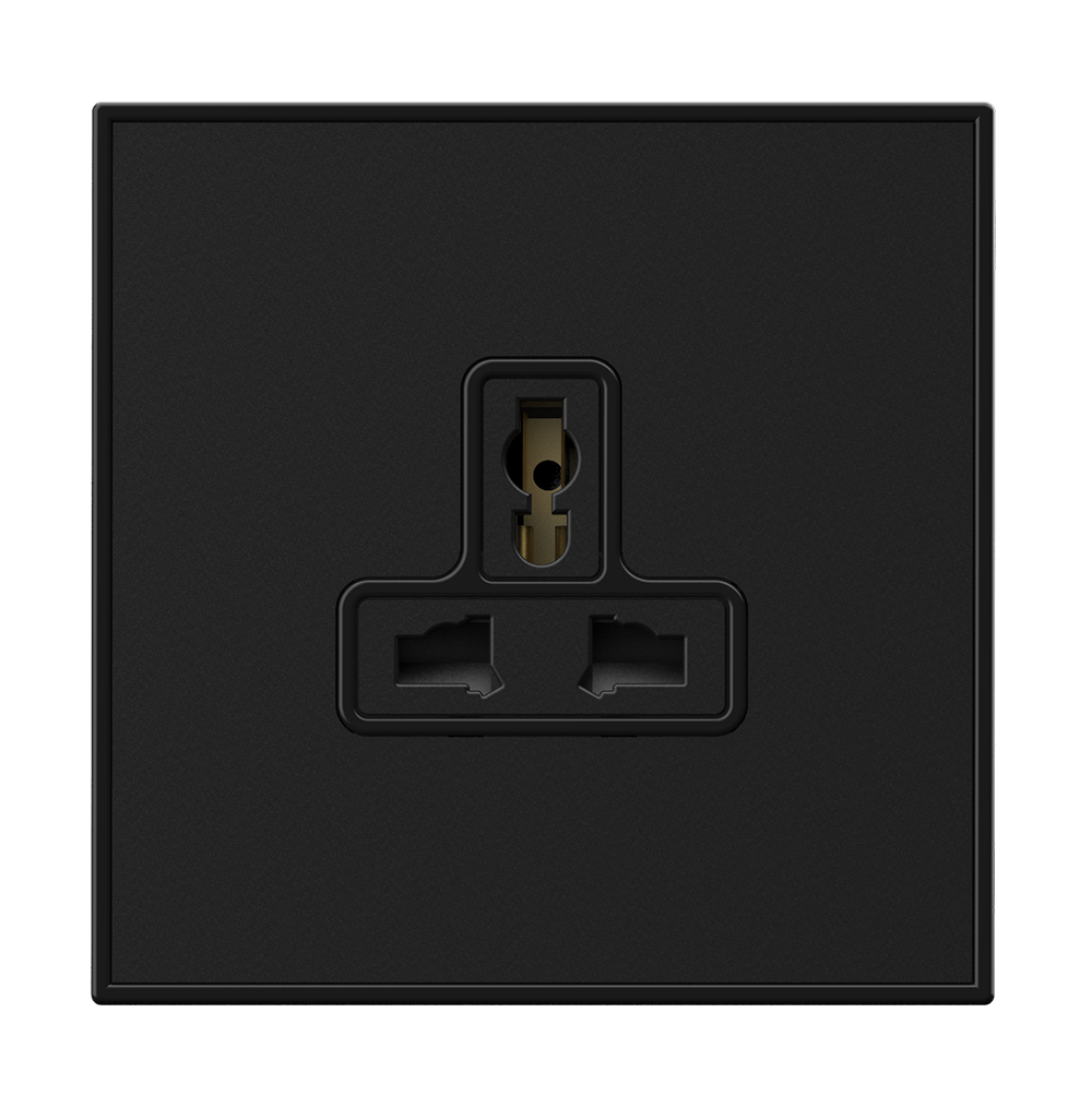 YULE 13Amp. Single Multi Un-Switched Socket Outlet Black
