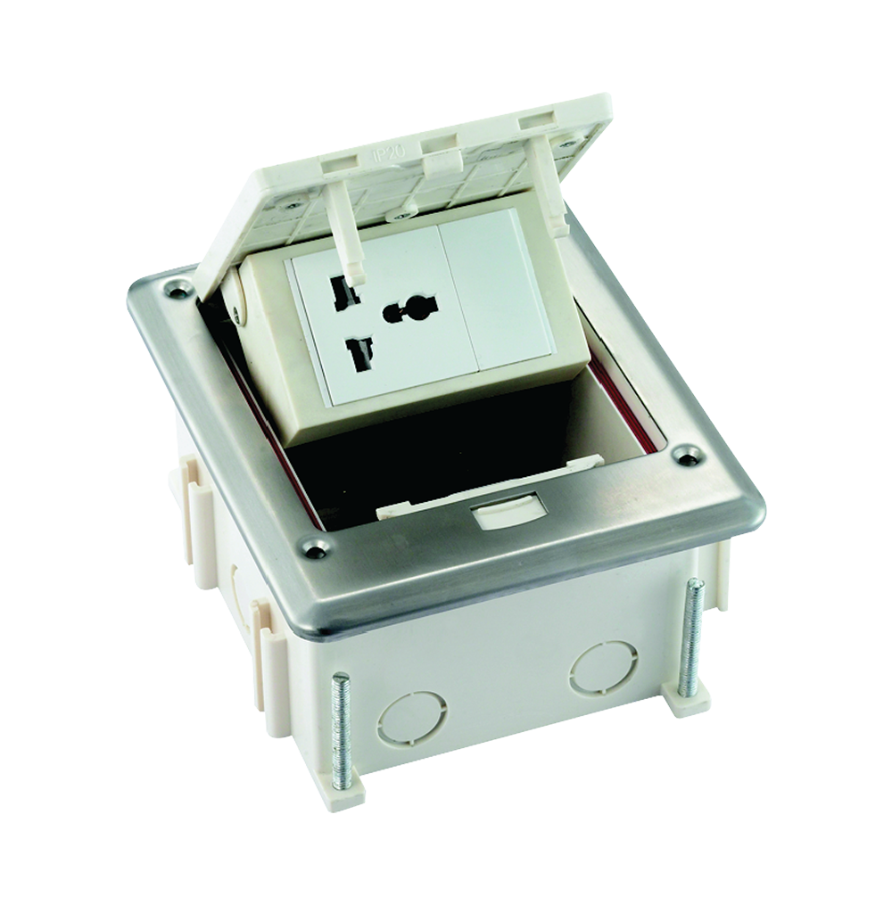 SPARTA Empty 3 Module Floor Pop-Up with Box 195x138mm IP66 – Silver – without modules