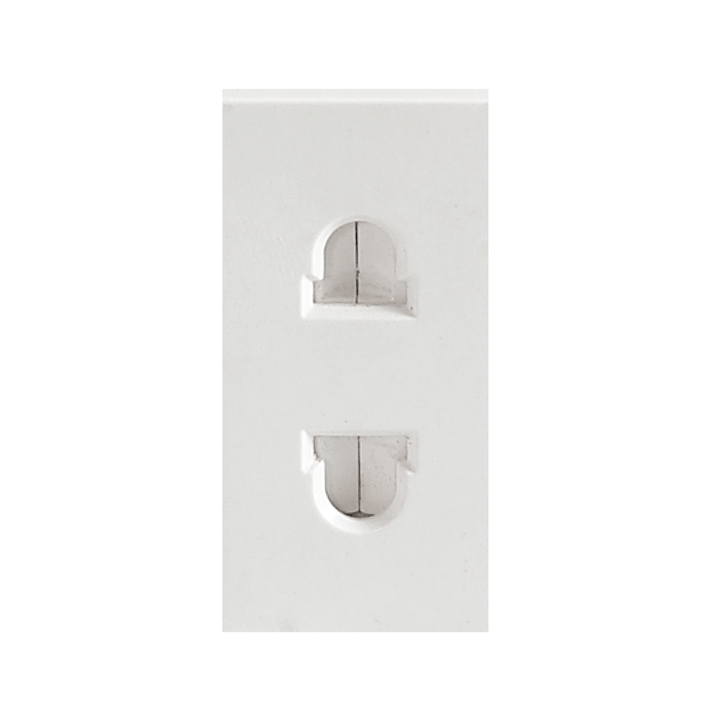 SPARTA 1 Module Size 10Amp. 2 Pin Socket Outlet – White – Module Only