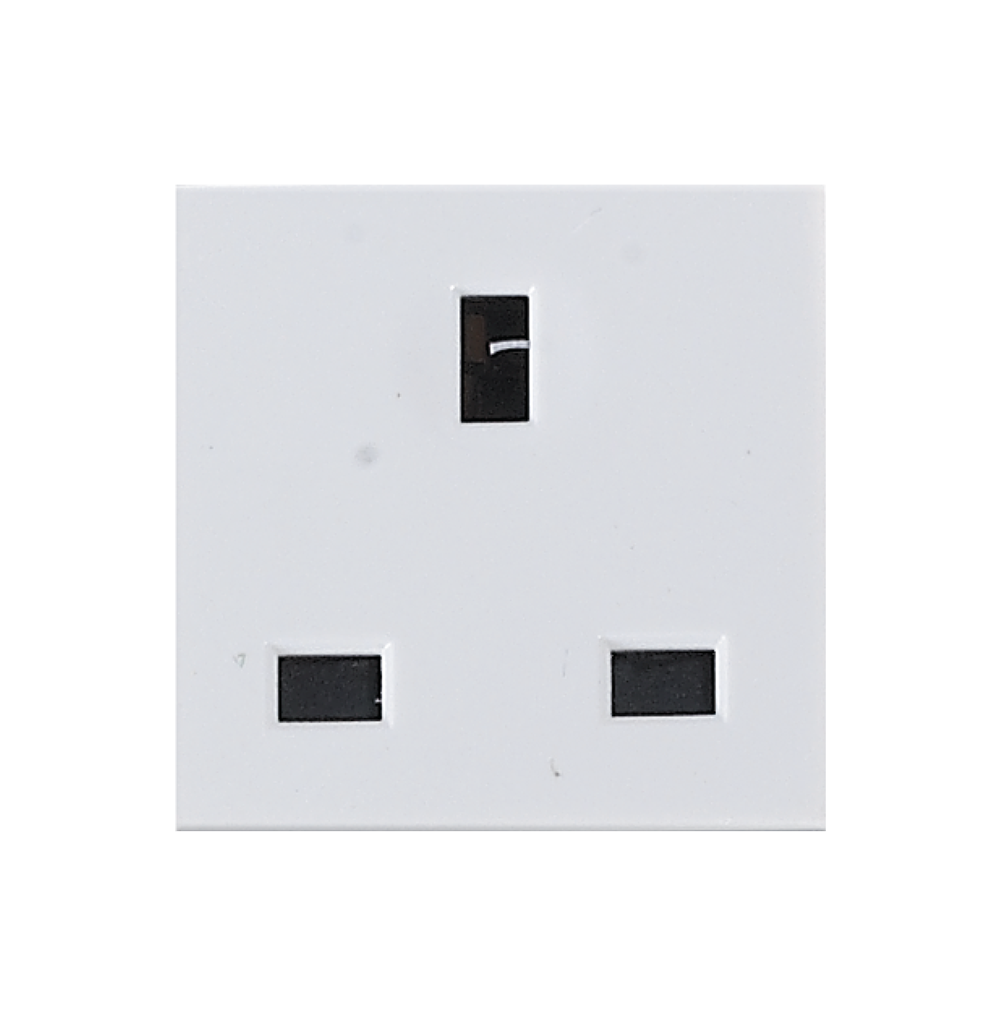 SPARTA 2 Module Size 13Amp. British Standard Socket Outlet with Shutter – White – Module Only