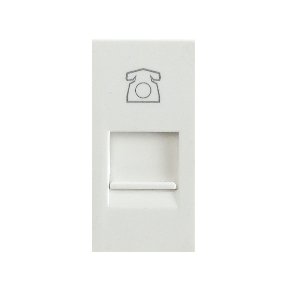 SPARTA 1 Module Size RJ11 CAT3 Telephone Socket Outlet with shutter – White – Module Only