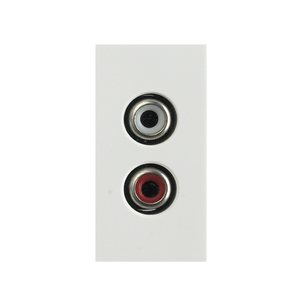 SPARTA 1 Module Size Audio Socket Outlet – White – Module Only