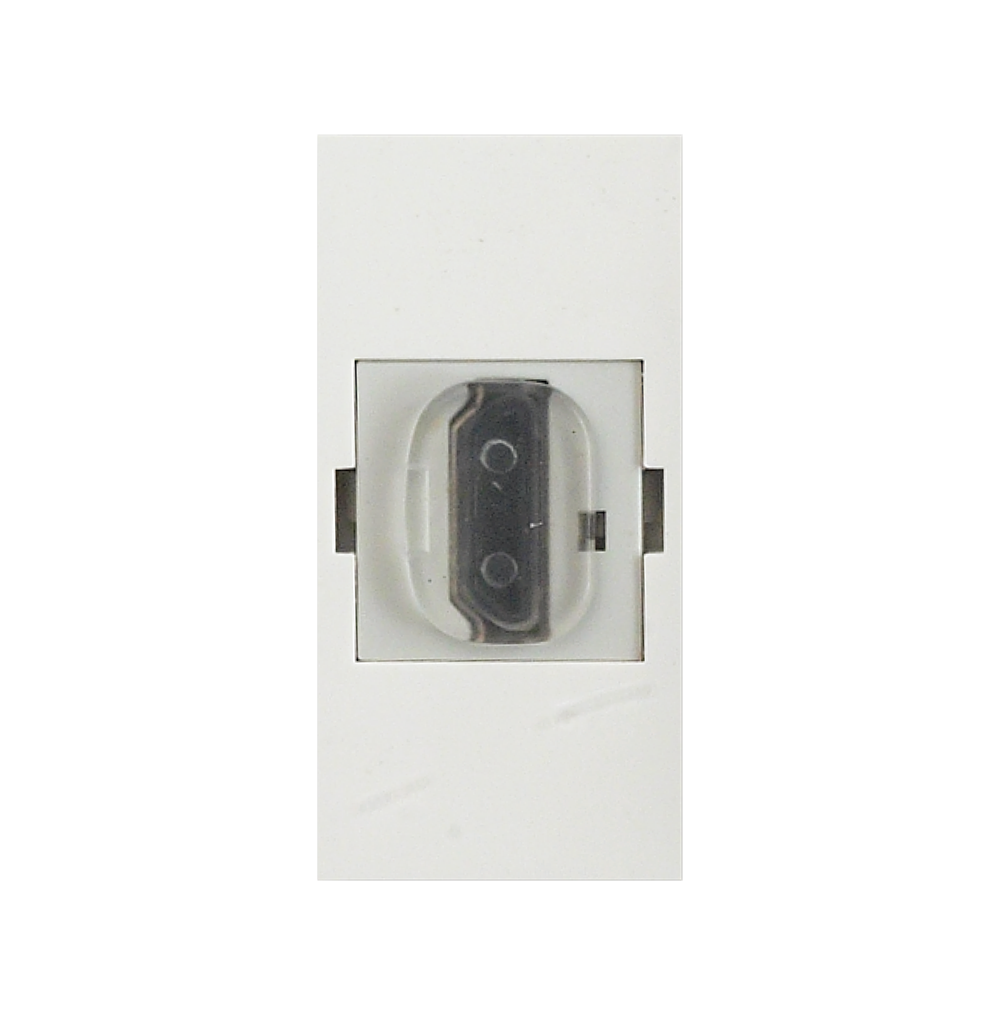 SPARTA 1 Module Size 180 degree, 2.0 Standard female/female HDMI Socket Outlet with Protective Shutter – White – Module Only