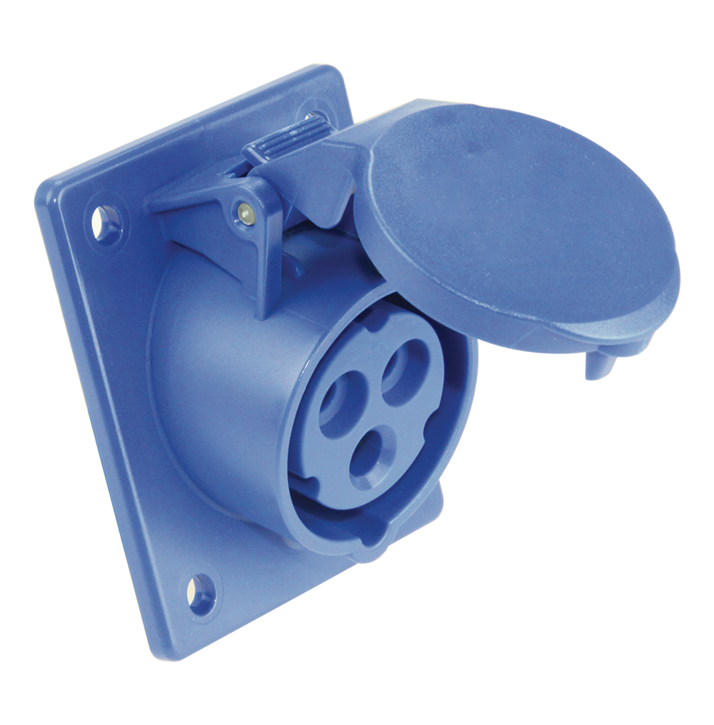 ATLANTIS CEE Series 16Amp. 400V IP44 3P+N+E Sloping Flange Socket 50/60Hz – 6h