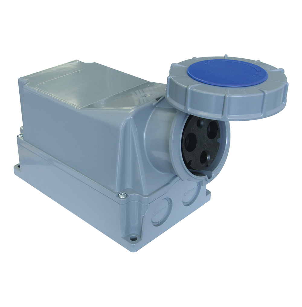 ATLANTIS CEE Series 125Amp. 500V IP67 3P+E Wall Mounted Socket 50/60Hz – 7h