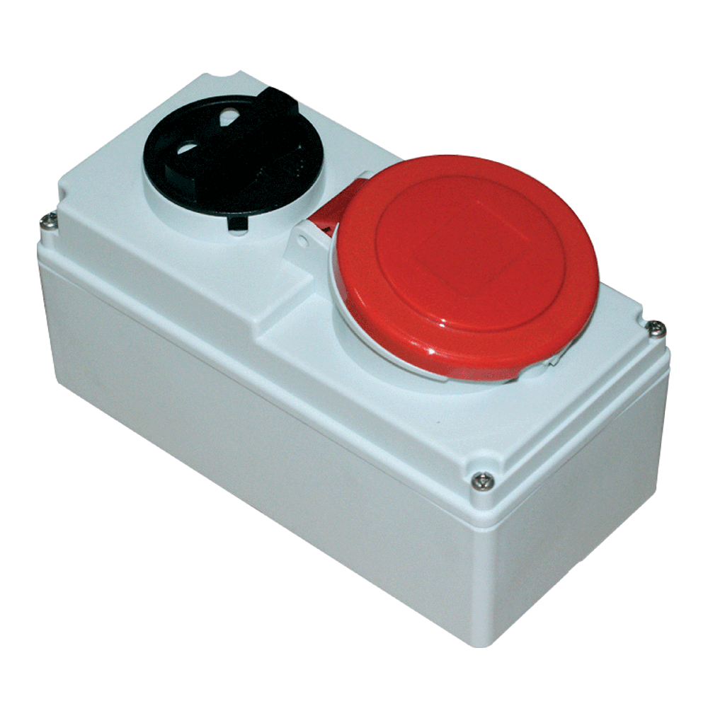 ATLANTIS CEE Series 32Amp. 400V IP44 3P+N+E Switched Interlocked Socket Wall Mounted 50/60Hz – 6h