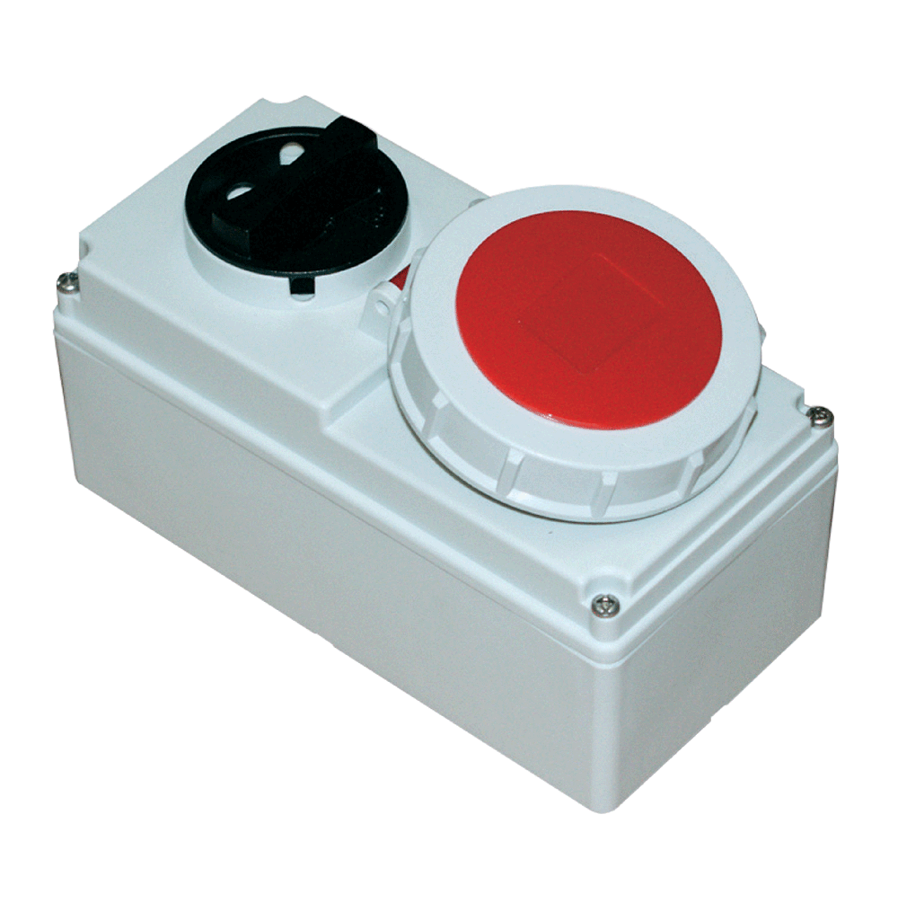 ATLANTIS CEE Series 32Amp. 400V IP67 3P+E Switched Interlocked Socket Wall Mounted 50/60Hz – 6h