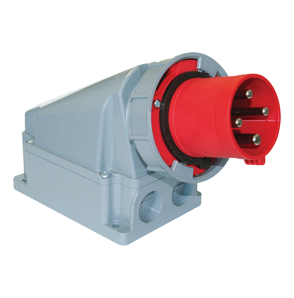 ATLANTIS CEE Series 63Amp. 400V IP67 3P+N+E Wall Mounted Plug 50/60Hz – 6h
