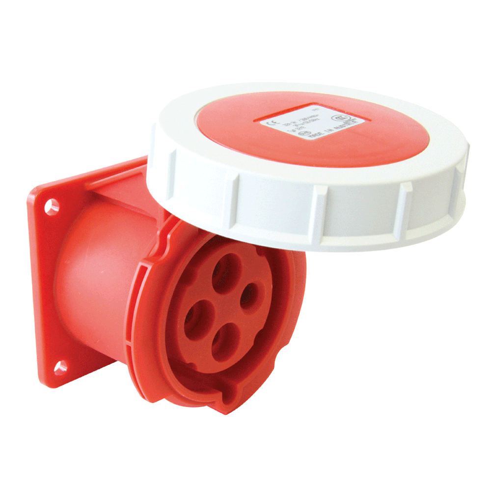 ATLANTIS CEE Series 32Amp. 440V 4Pole IP67 Container Flange Socket Straight 50/60Hz – 3h