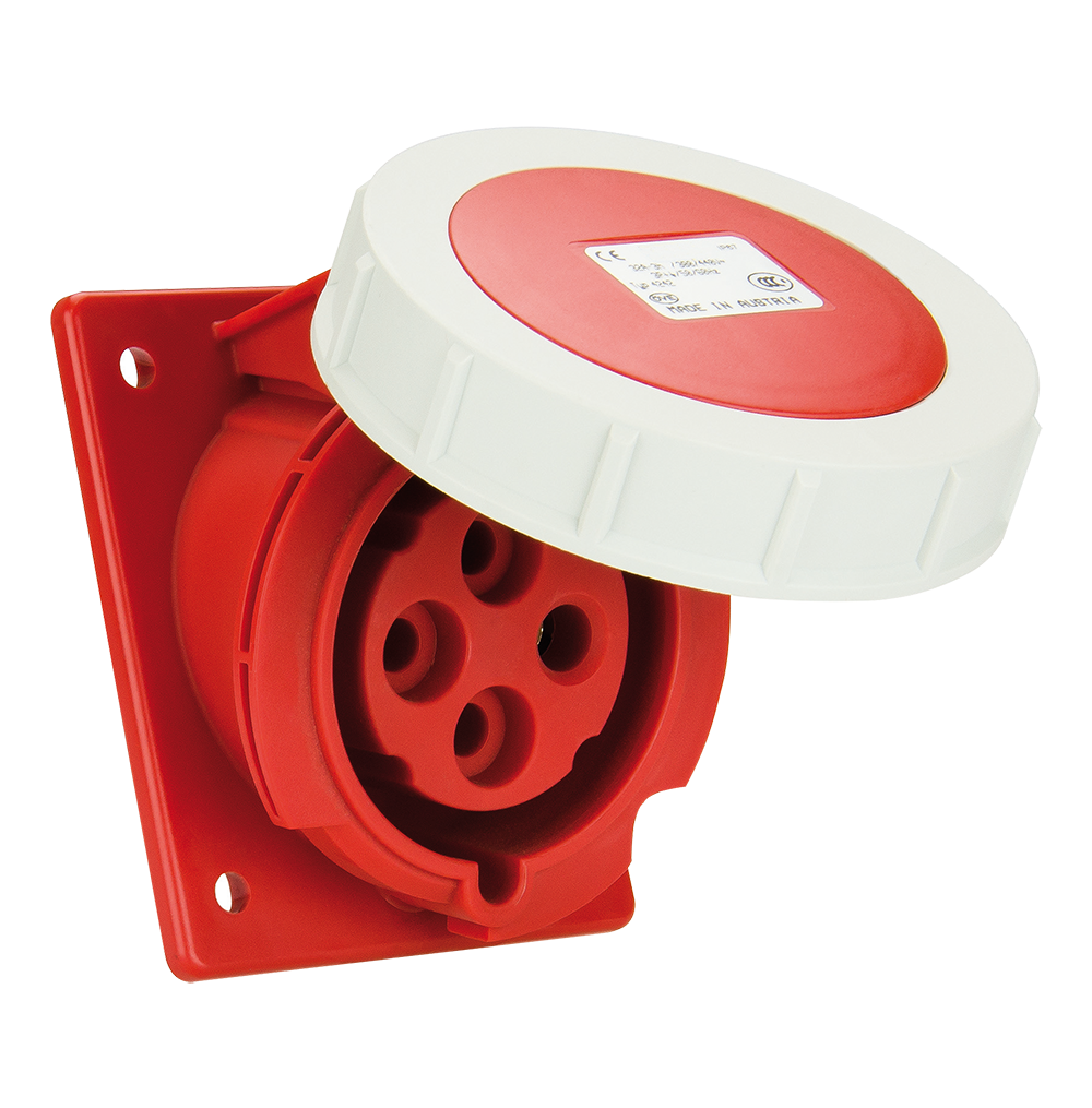 ATLANTIS CEE Series 32Amp. 440V 4Pole IP67 Container Sloping Flange Socket 50/60Hz – 3h