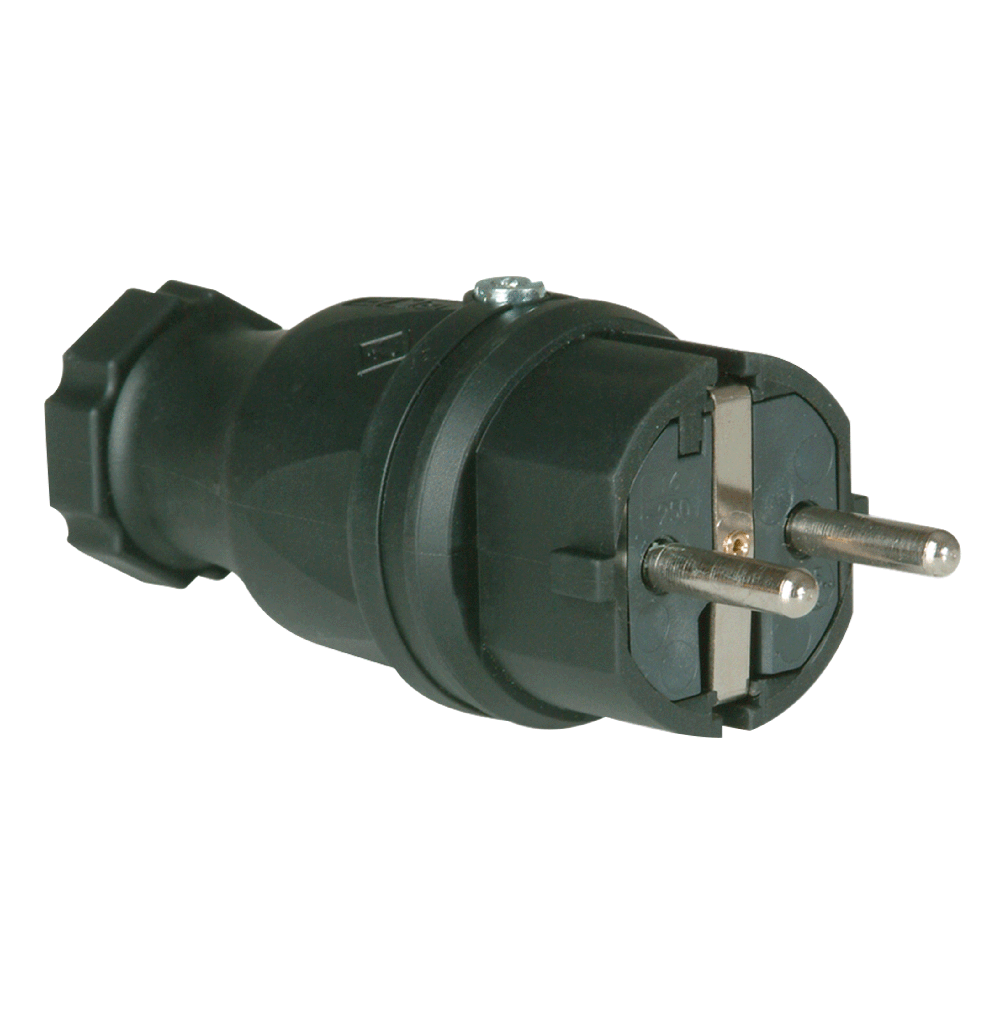 ATLANTIS CEE Series 16Amp. 250V IP44 Schuko Solid Rubber Plug 50/60Hz
