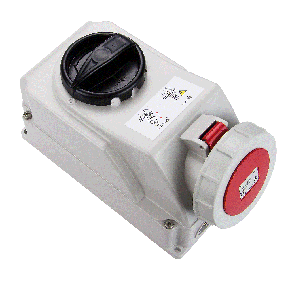 ATLANTIS CEE Series 16Amp. 400V IP67 5Pole Switched Interlocked Socket Wall Mounted 50/60Hz – 6h
