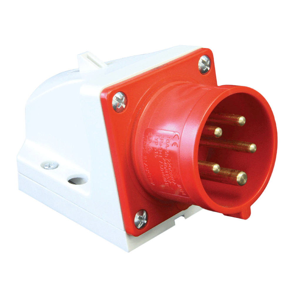 ATLANTIS CEE Series 16Amp. 230V IP44 3P+E Wall Mounted Plug 50/60Hz – 9h