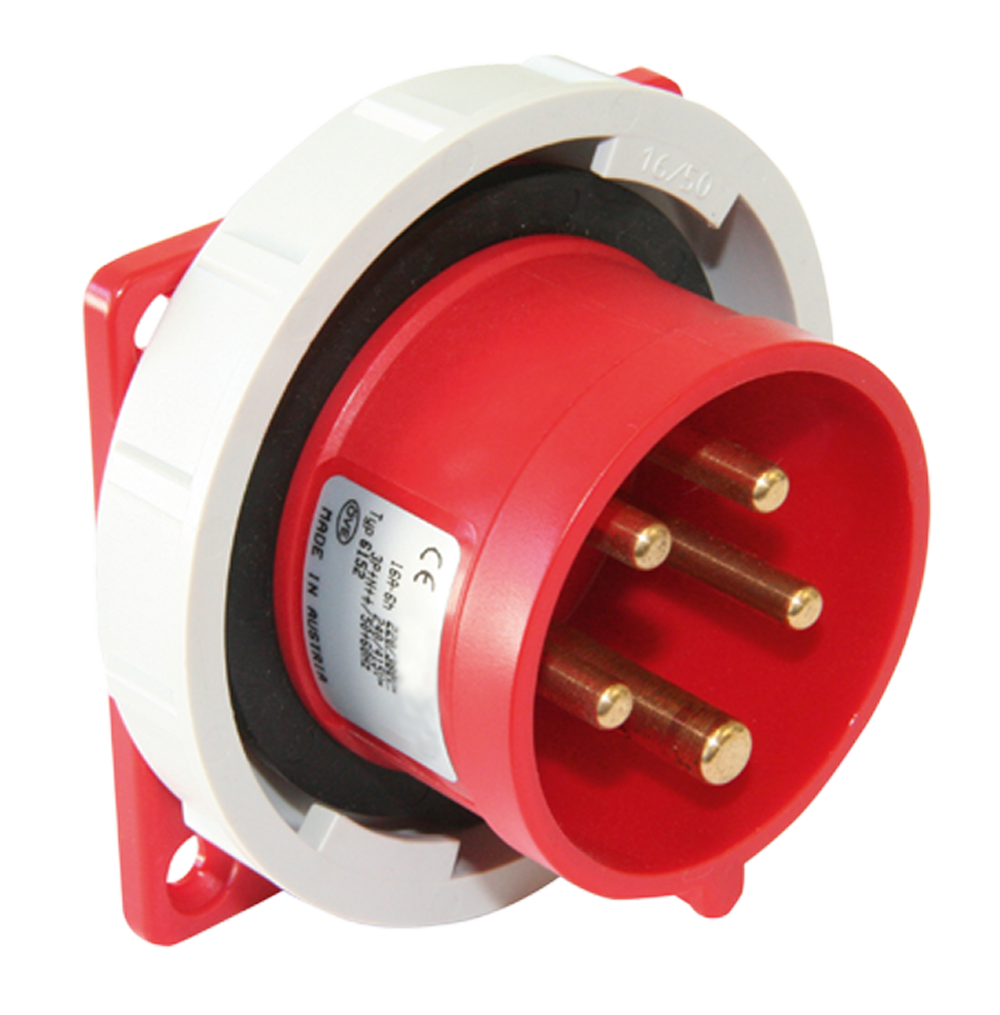 ATLANTIS CEE Series 32Amp. 400V IP67 3P+E  Straight Flanged Plug 50/60Hz – 6h