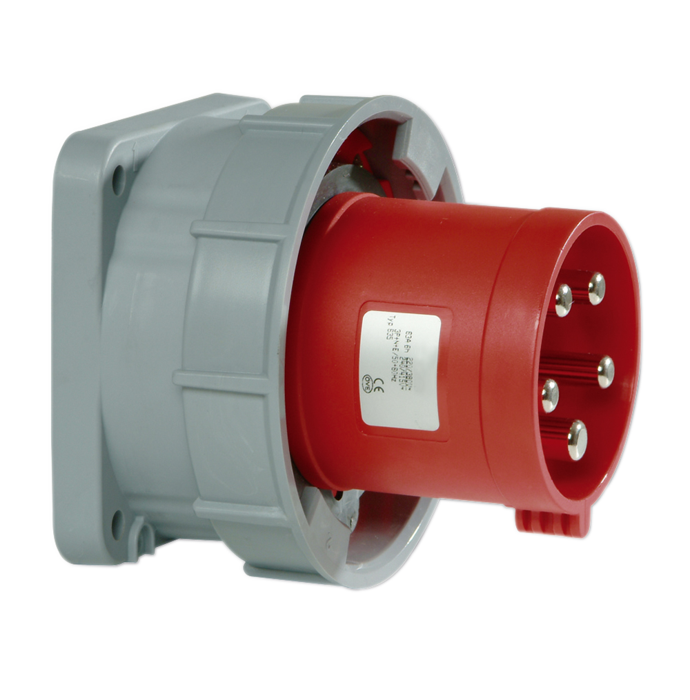ATLANTIS CEE Series 63Amp. 230V IP67 3P+N+E Straight Flanged Plug 50/60Hz – 9h