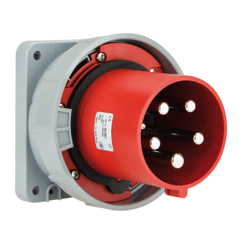 ATLANTIS CEE Series 125Amp. 230V IP67 2P+E Straight Flanged Plug 50/60Hz – 6h