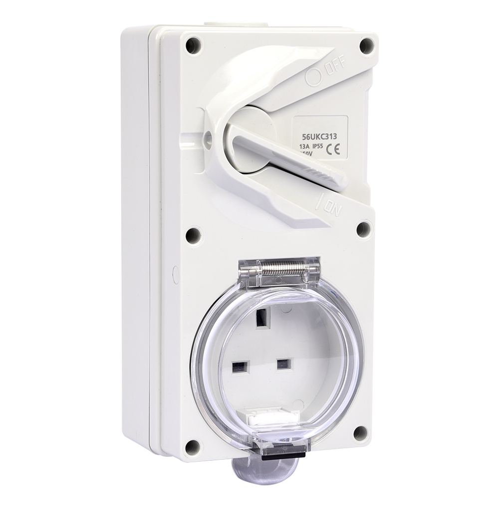 ATLANTIS 56Series 13Amp. 250V IP55 2Pole Combination Isolating Switch