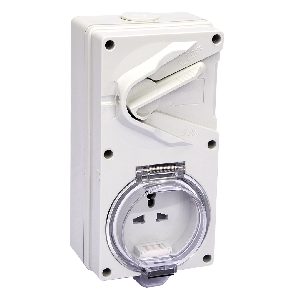 ATLANTIS 56Series 15Amp. 250V IP55 2Pole Combination Isolating Switch