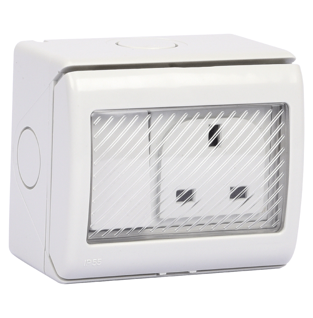 ATLANTIS 56Series 13Amp. 250V IP55 1Gang Surface Mount Switched Socket Outlet