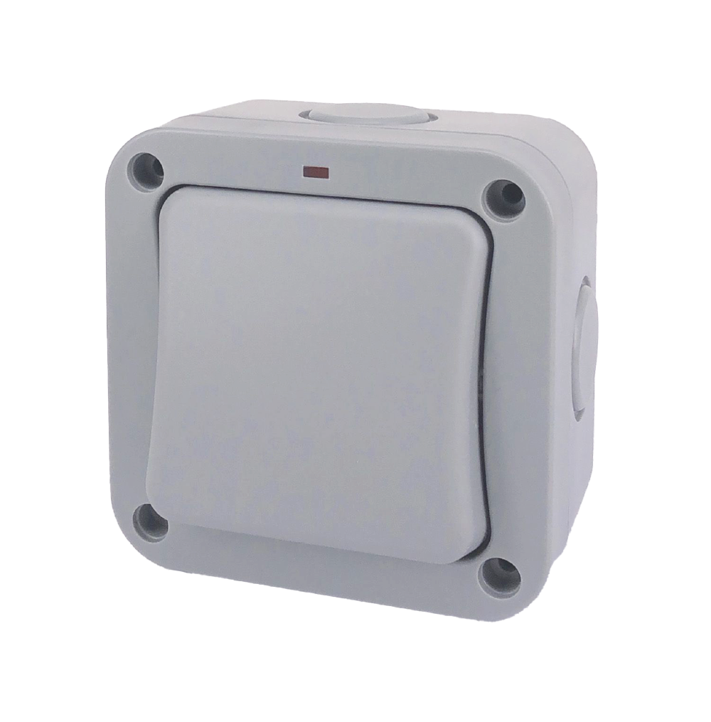 ATLANTIS 20AX 250V Double Pole Switch with Indicator Grey