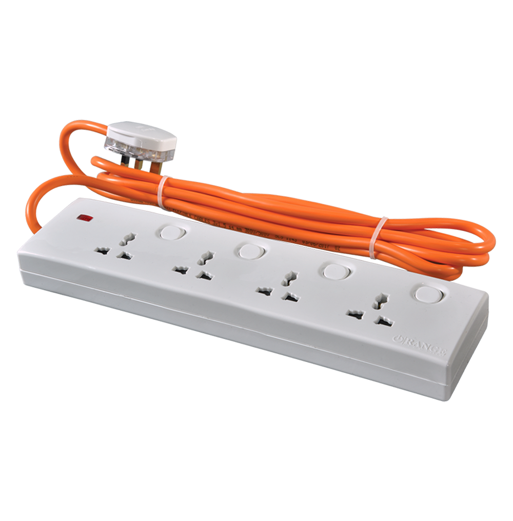 13Amp. Multi Trailer Socket with 13Amp. Fused Plug Top & 10m Wire White