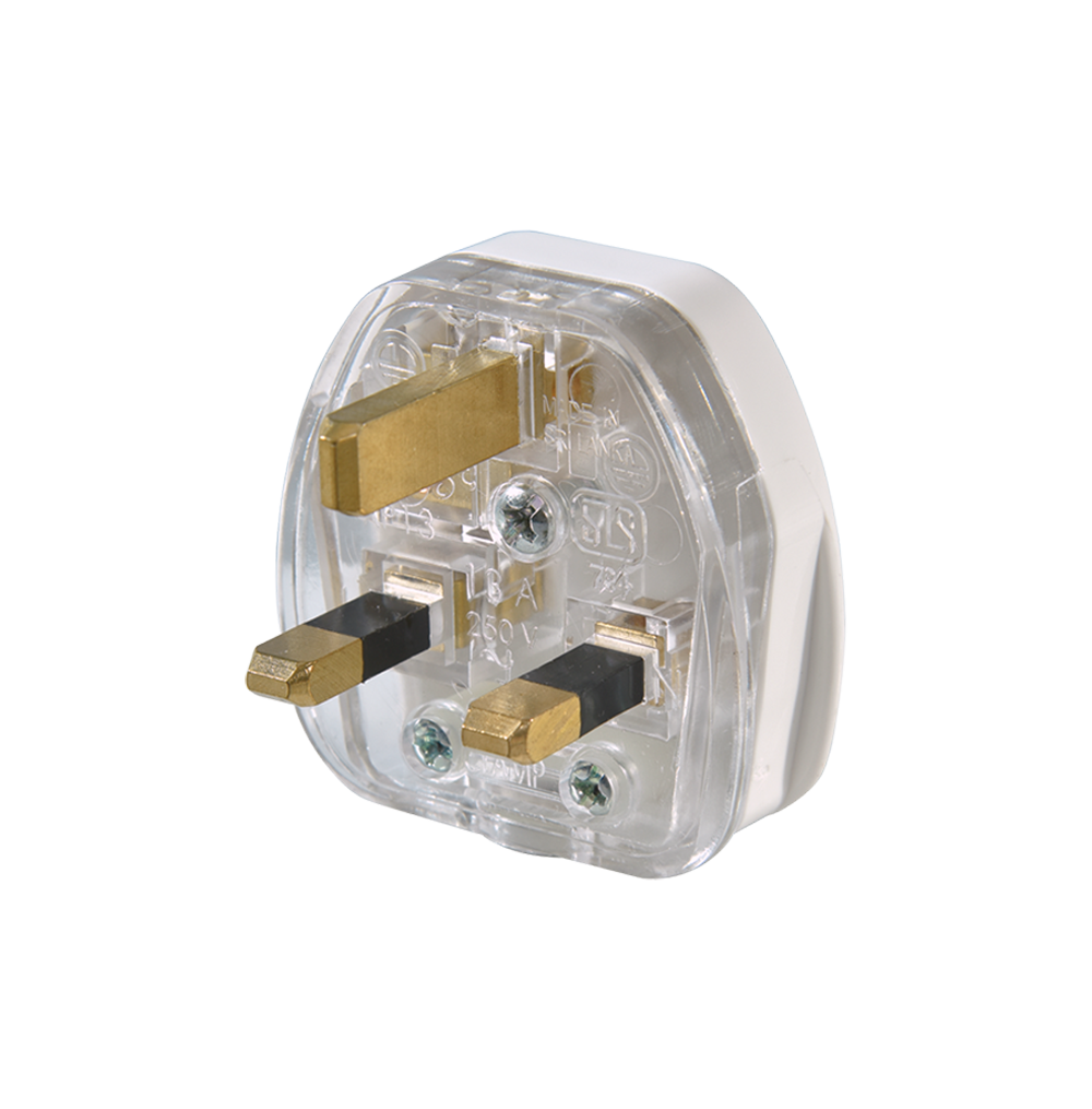 13Amp. Plug Top with Fuse White