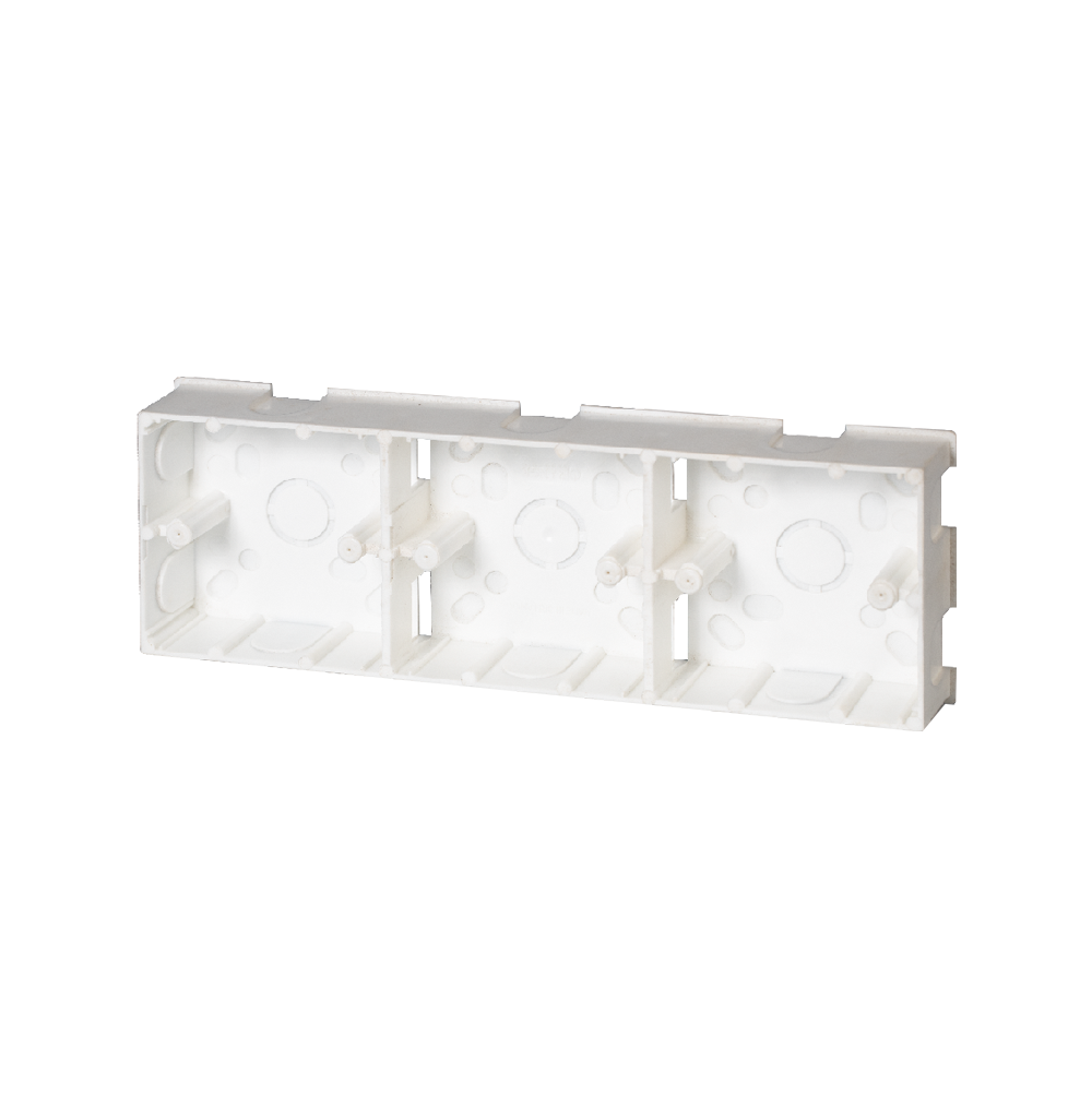 Mounting Box Sunk 3Way 35mm Depth White